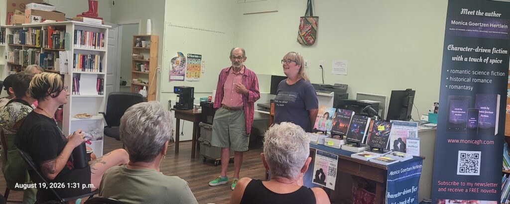 Monica presenting at Shell Lake library